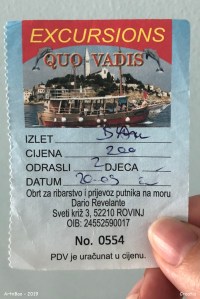 Ticket to boat cruise, Rovinj